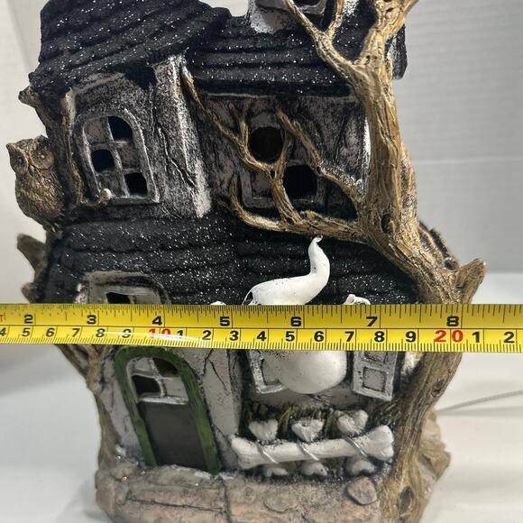 Retro Halloween Spooky Light Up Haunted House With Ghost & Owl 2024 NWT - Picture 9 of 10